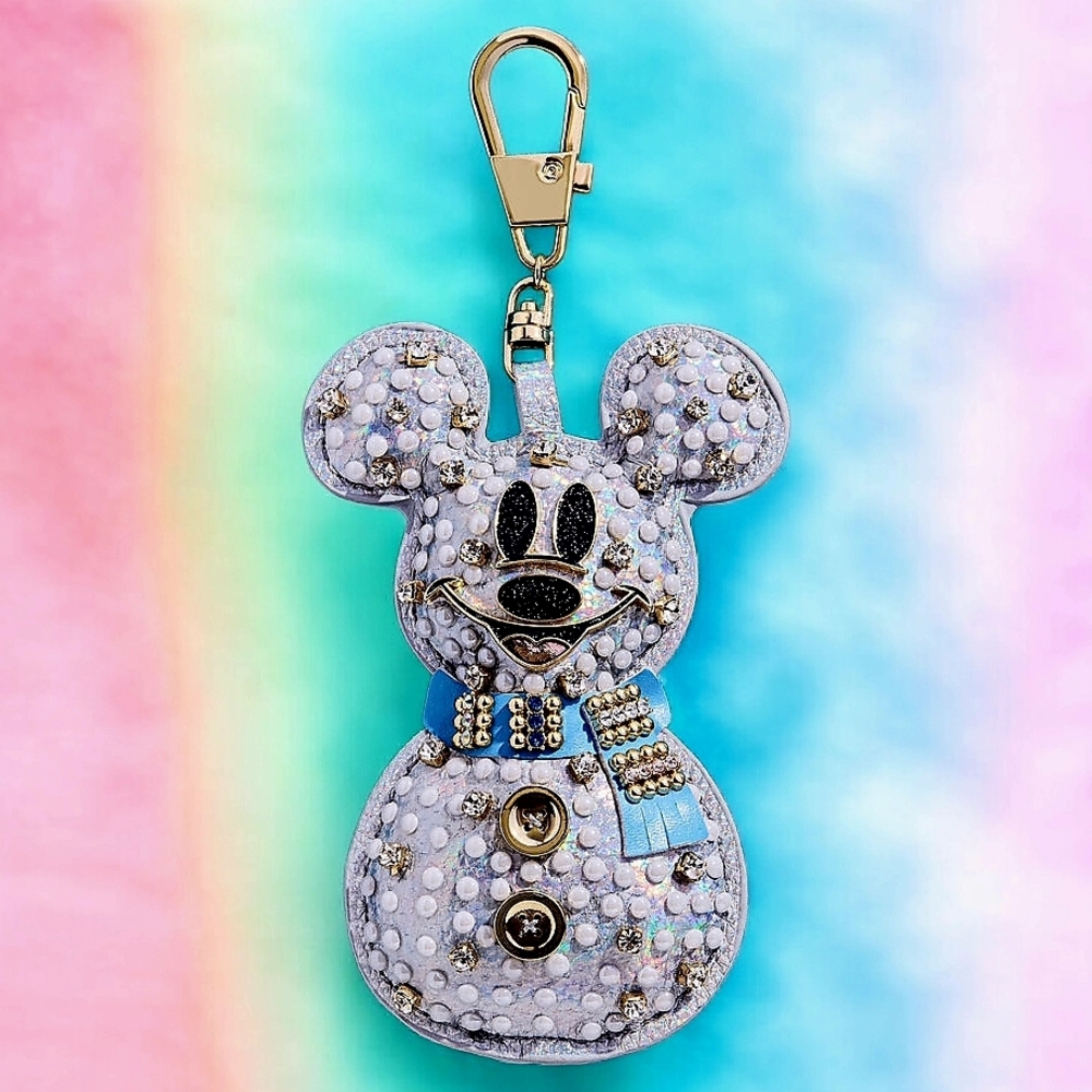 New Disney Mickey Mouse Snowman Puff Bag Charm licensed Disney product 5.85" NWT